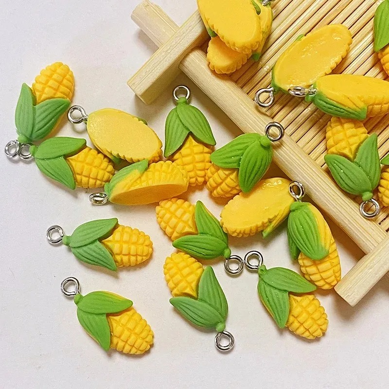 Resin Craft Supplies - 20 Buah Liontin Resin Sayuran Jagung
