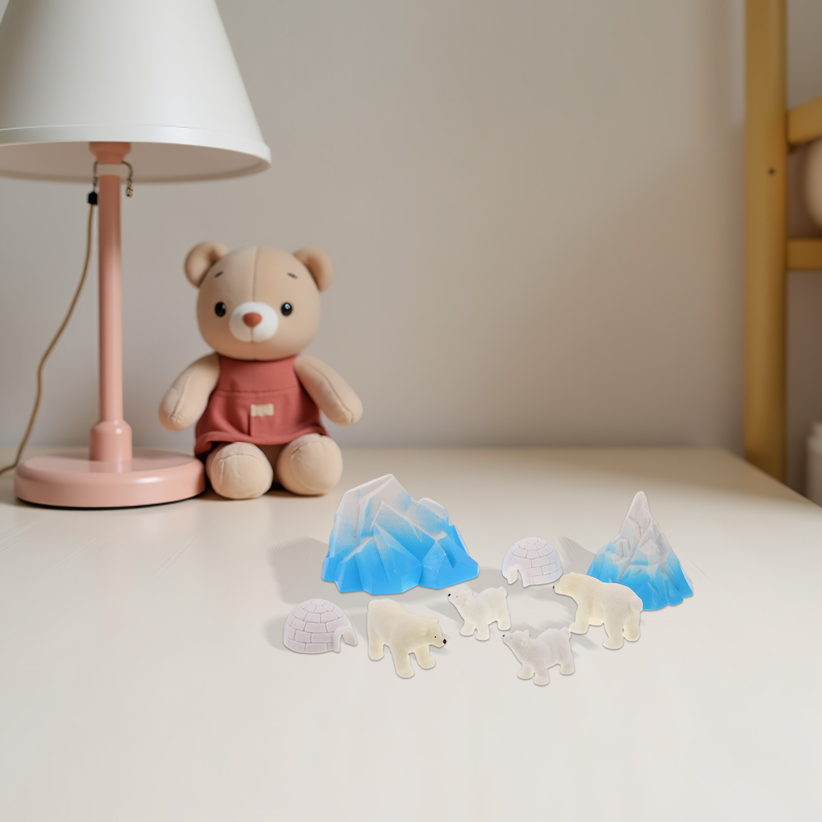 Crafting Resin - 8Pcs Mini Resin Beruang Kutub Diorama