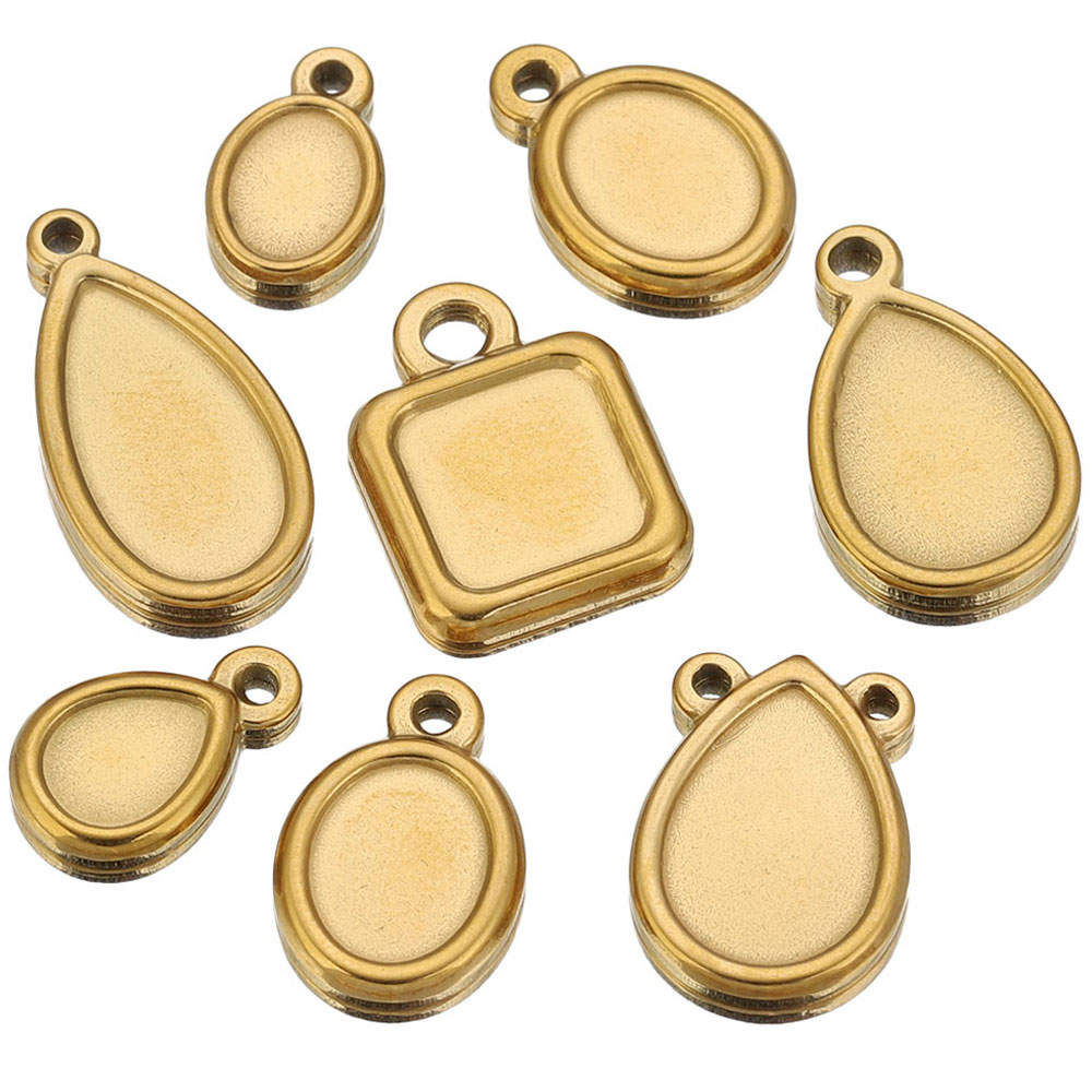 Resin Craft Supplies - 5 pcs Baki Liontin Persegi, Bulat,