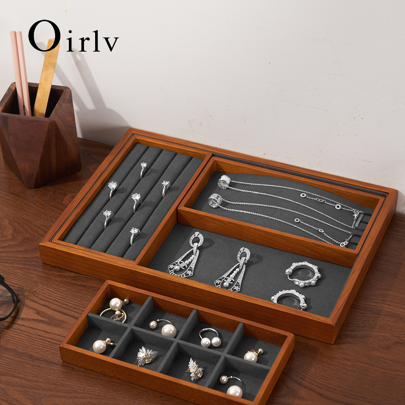Wood Ring Blank - Oirlv rak penyimpanan perhiasan kayu, dudukan