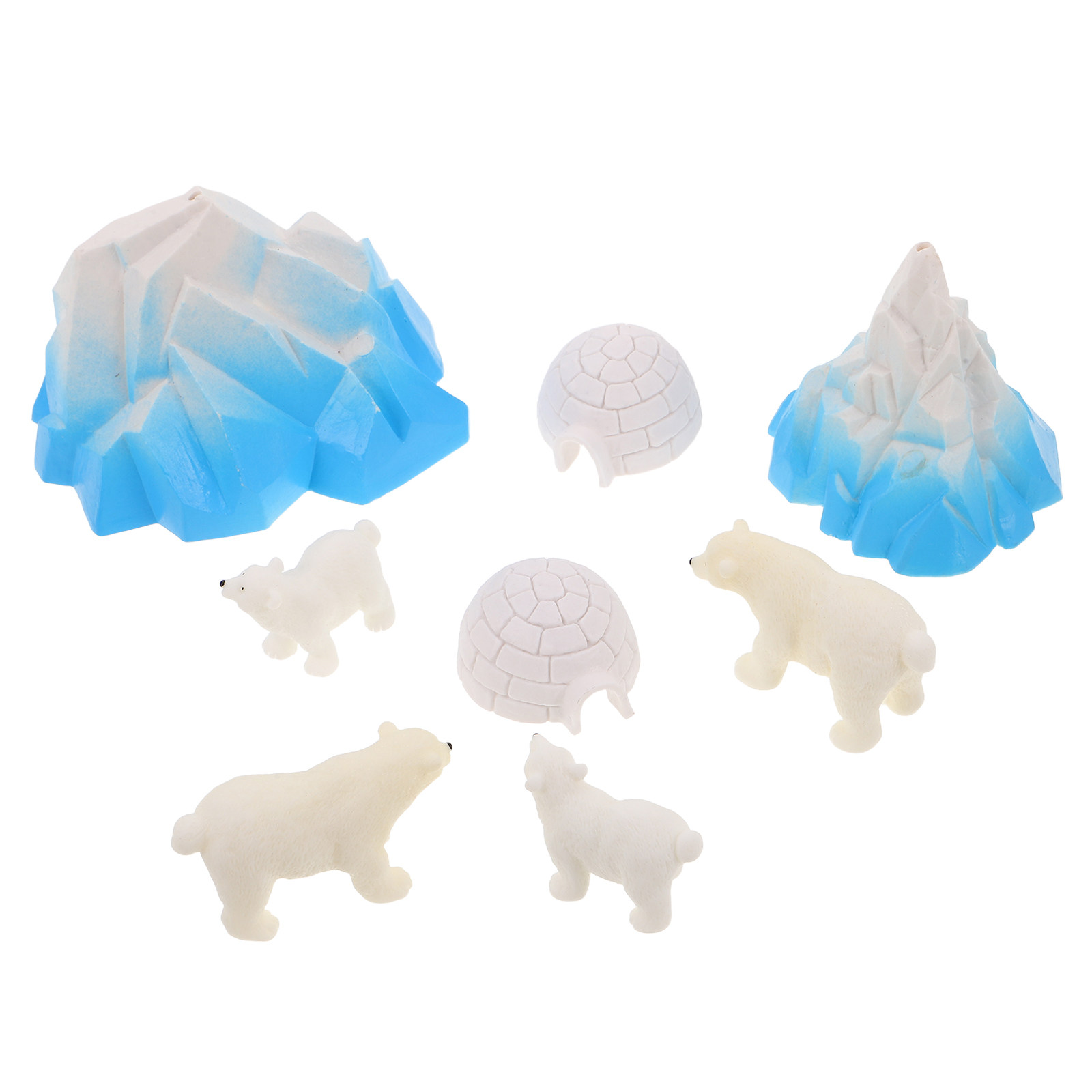 8Pcs Mini Resin Beruang Kutub  - Crafting Resin ulasan dan harga