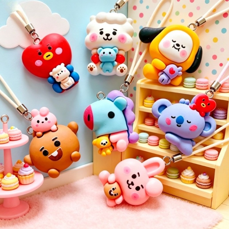7pcs BT21 Resin Kartun Charm A - Resin Craft Supplies ulasan dan harga