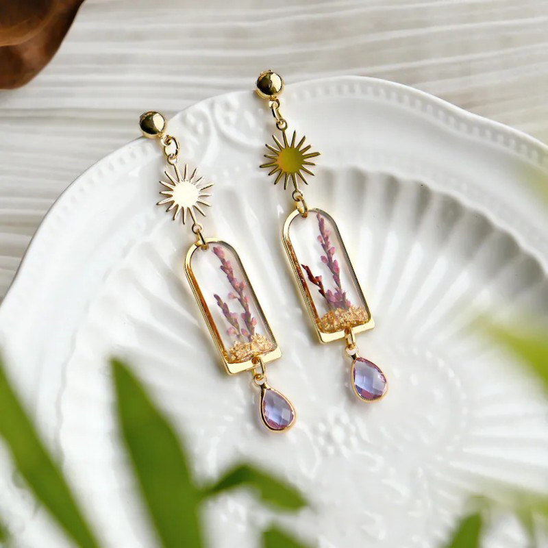 Anting Lavender Ungu Unik Buat - Dried Flower Bulk ulasan dan harga