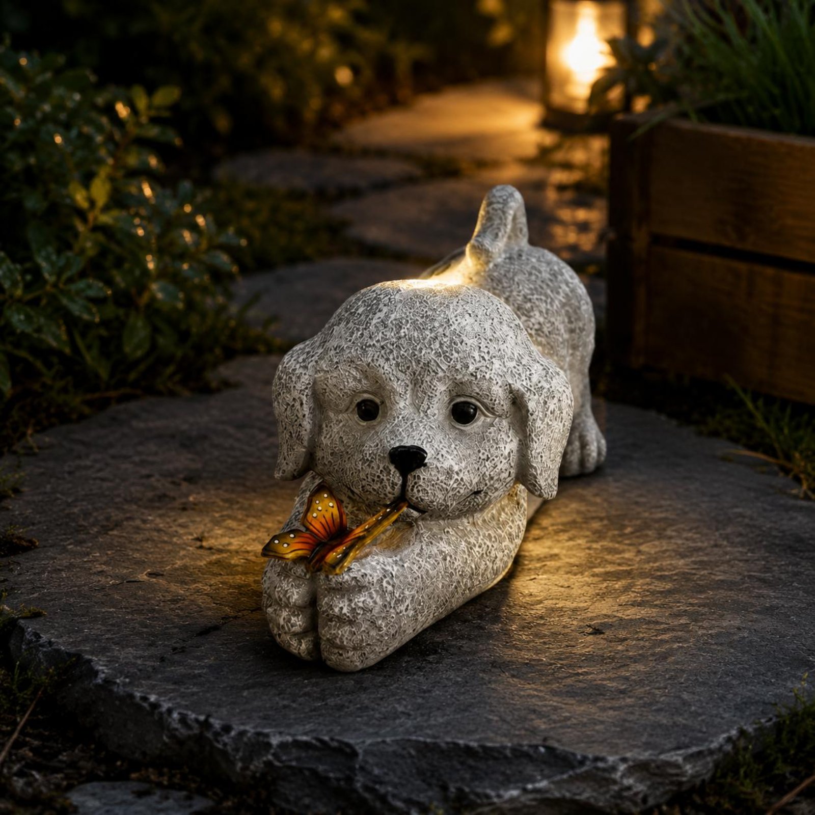 Patung Anjing Tenaga Surya Ker - Crafting Resin ulasan dan harga